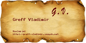 Greff Vladimir névjegykártya